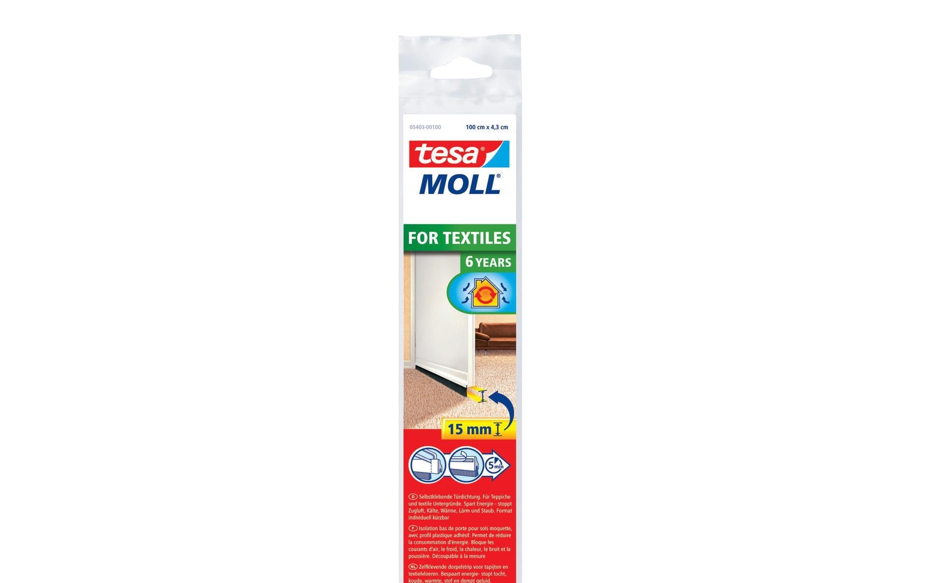 tesamoll Türdichtschiene Textiles 1m x 43mm
