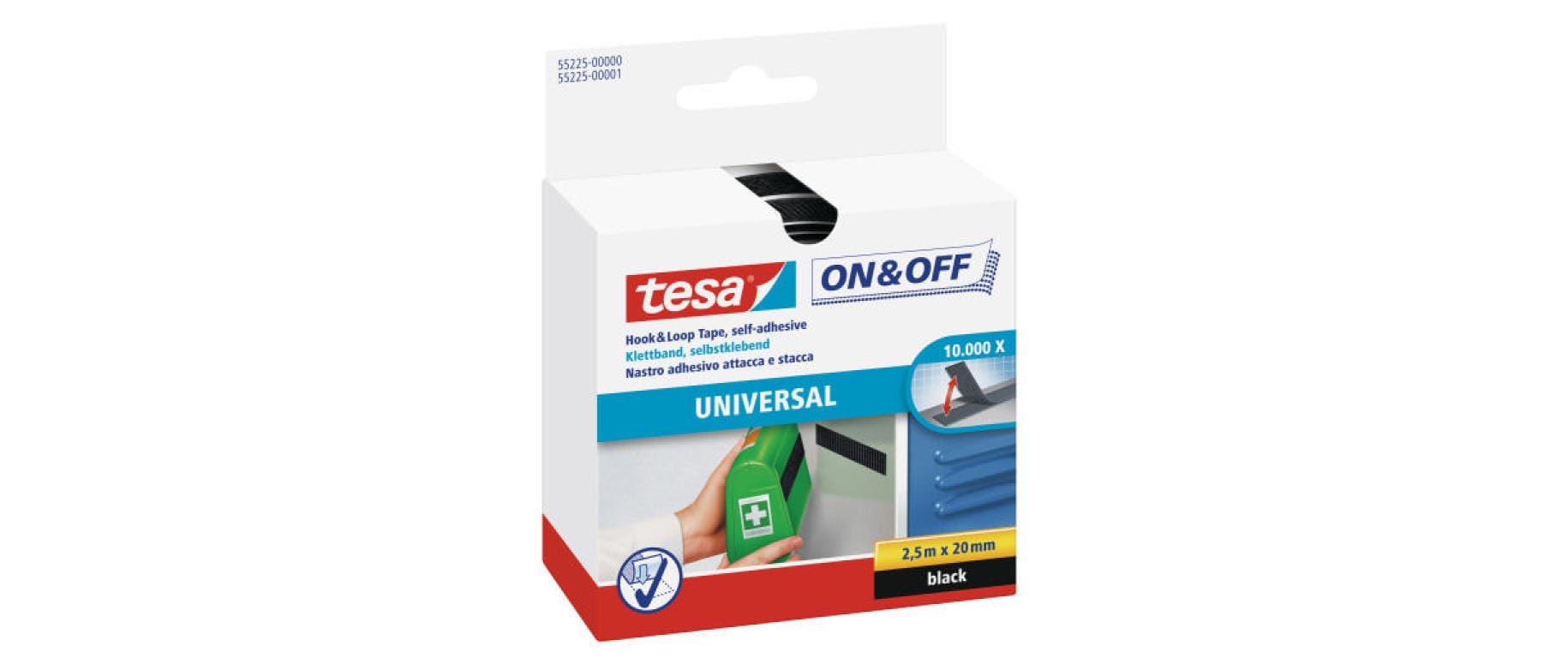 tesa On Off Klettband 2.5m x 20mm