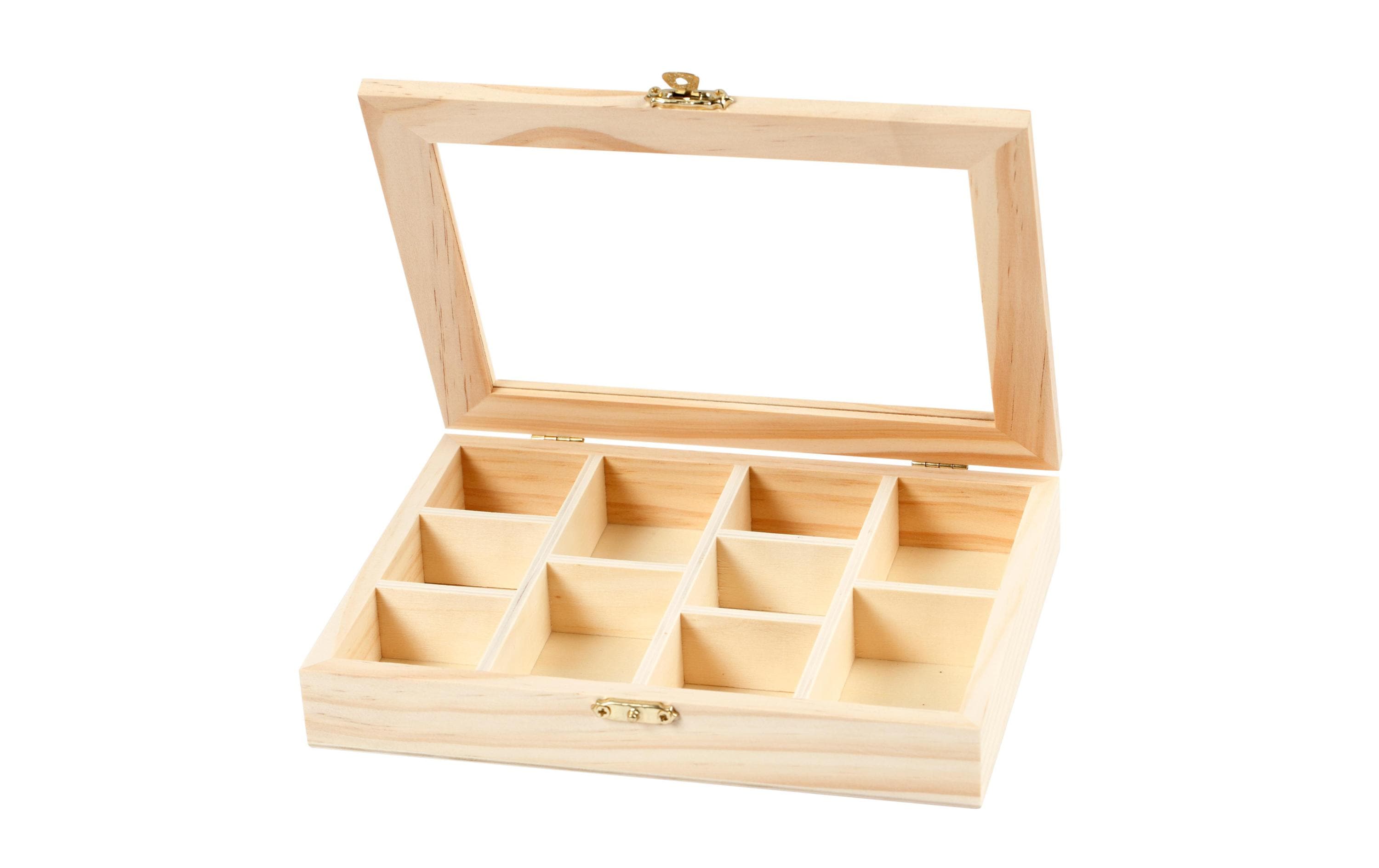 Creativ Company Holzkiste mit Glasdeckel 15.5x20.5x3.5 cm