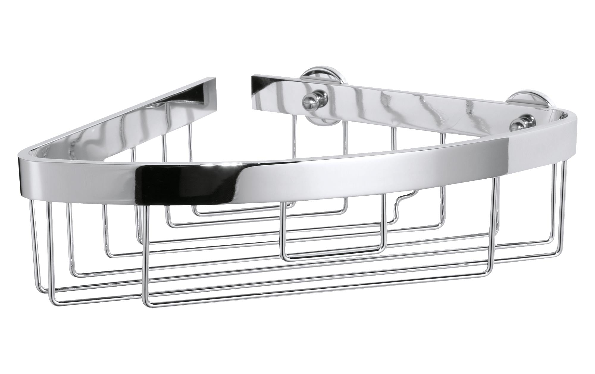 Tesa Aluxx Eckablagekorb einstöckig, flach Aluminium verchromt