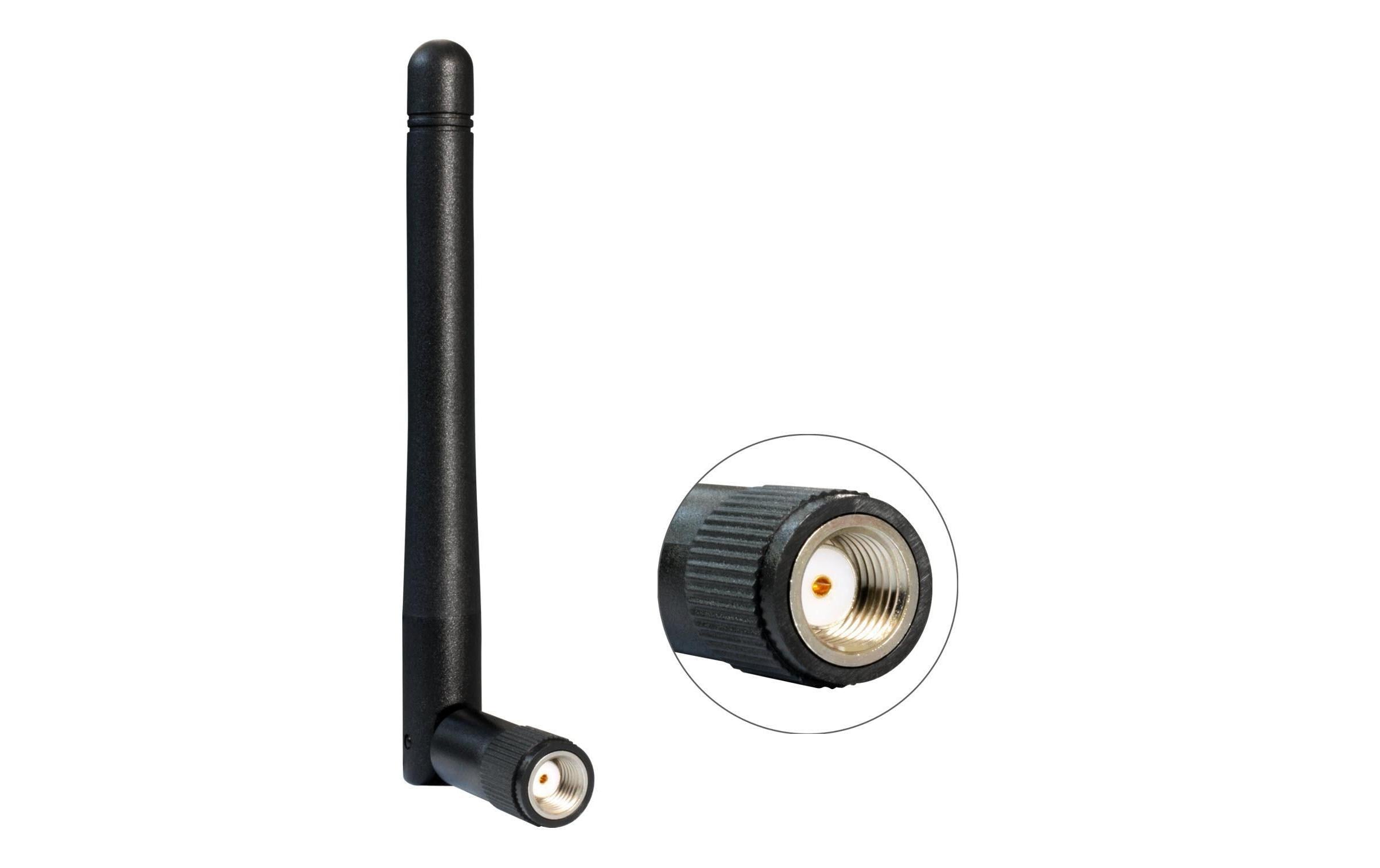 Delock WLAN Antenne, 2dBi, mit Kippgelenk RP-SMA 2.4 Ghz, 10.8cm