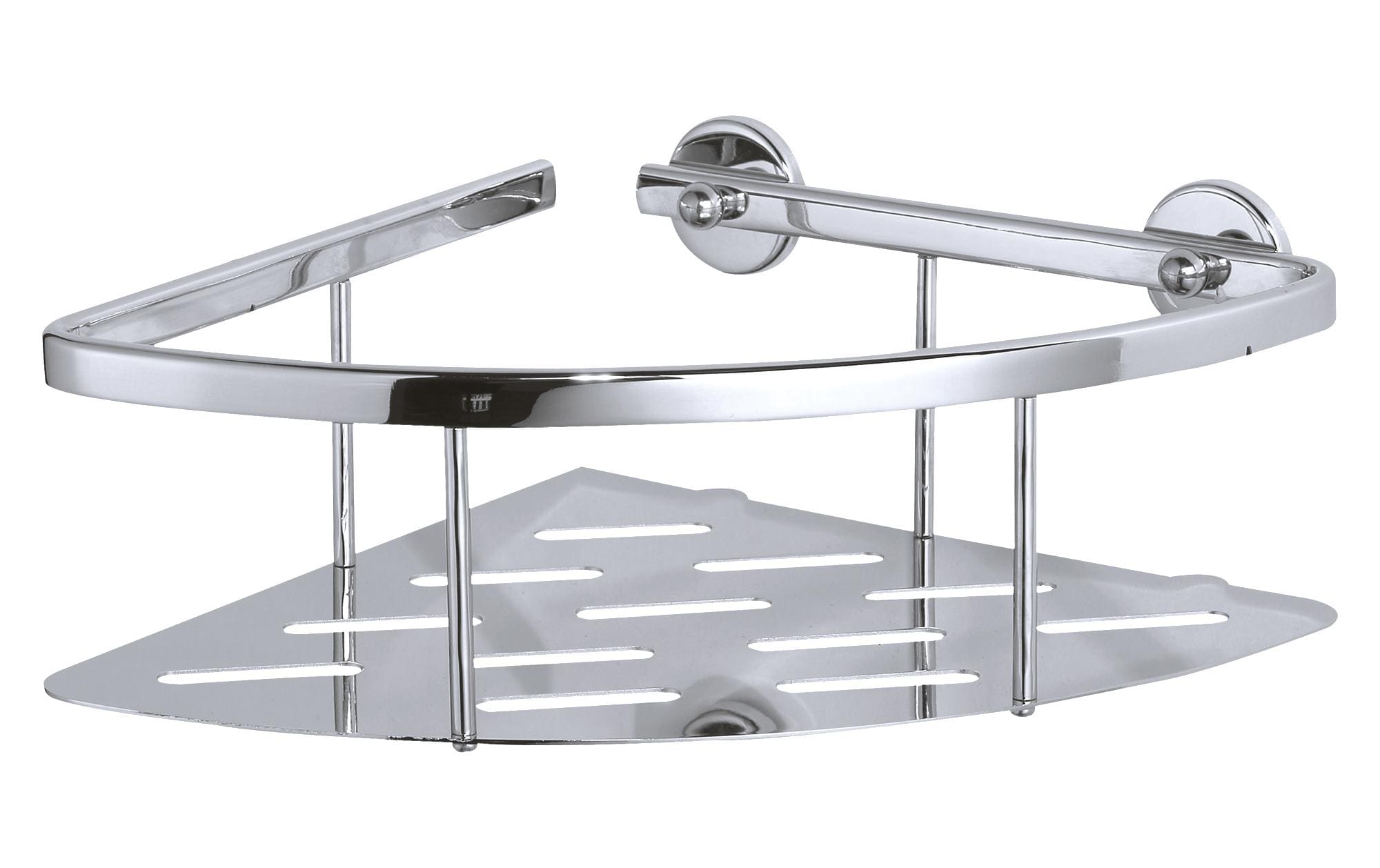 Tesa Aluxx Eckablagekorb einstöckig, offen Aluminium verchromt