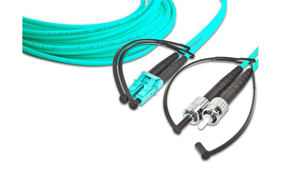 Lightwin LWL Duplex Patchkabel Multimode 50/125µm, LC-ST, 1.0m OM3