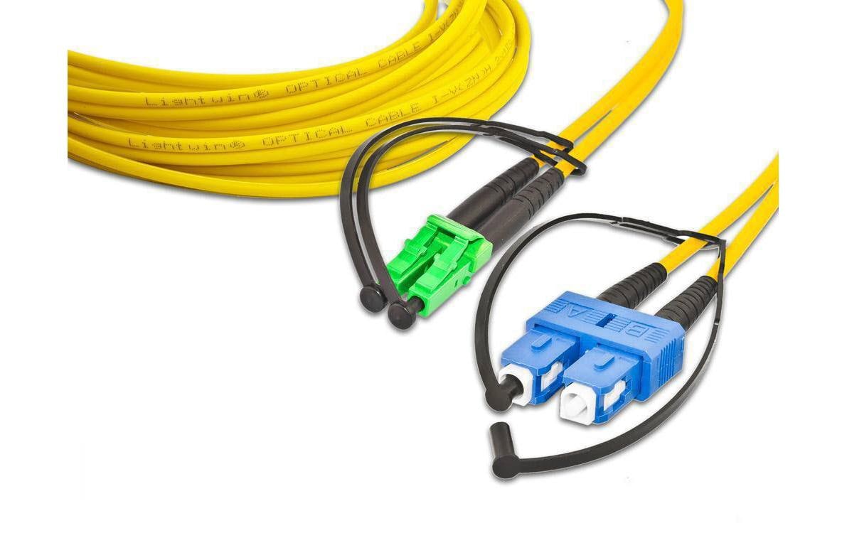 Lightwin LWL Duplex Patchkabel Singlemode 9/125µm, LC/APC-SC, 5.0m OS2