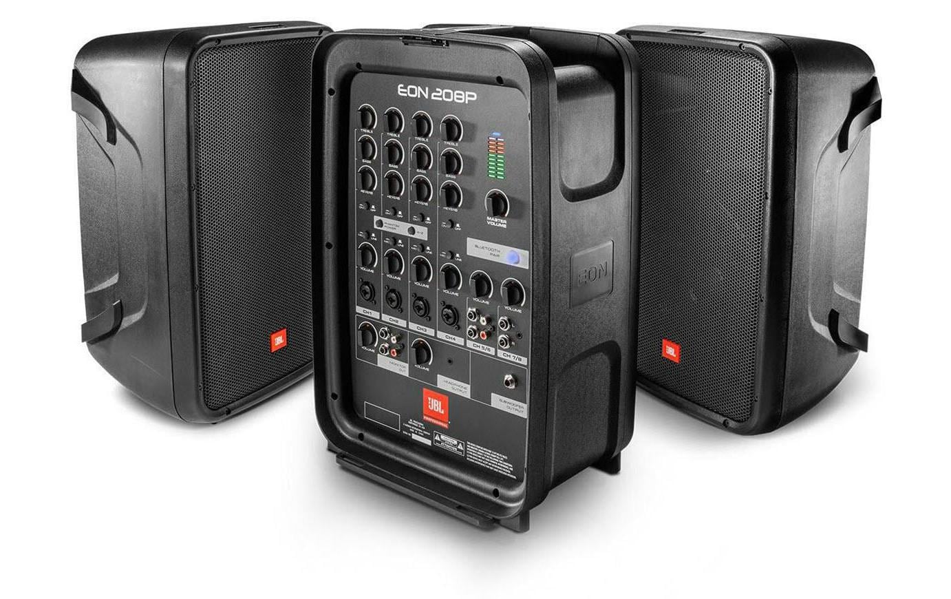 JBL EON 208P, Kompaktes Beschallungssystem Lautsprecher-Set mit Powermixer