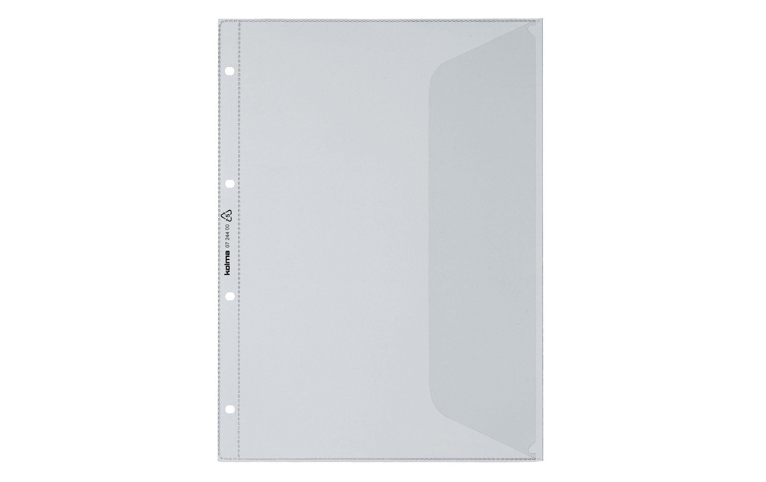 Kolma Dokumentenhülle A4 Copy Resistant mit Seitenklappe, farblos, 5 Stück