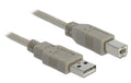 Delock USB2.0-Kabel 1.8m A-B Geeignet für Drucker u. Scanner, grau