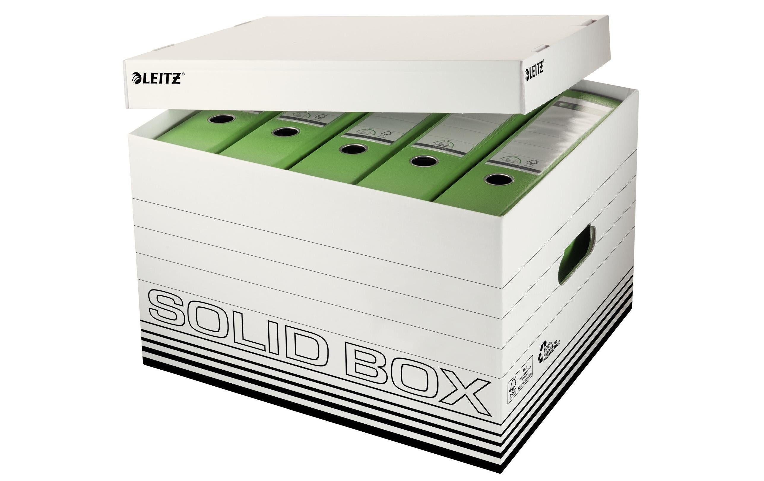 Leitz Solid Archiv-und Transportbox mit Klappdeckel L, weiss, 10 Stk.