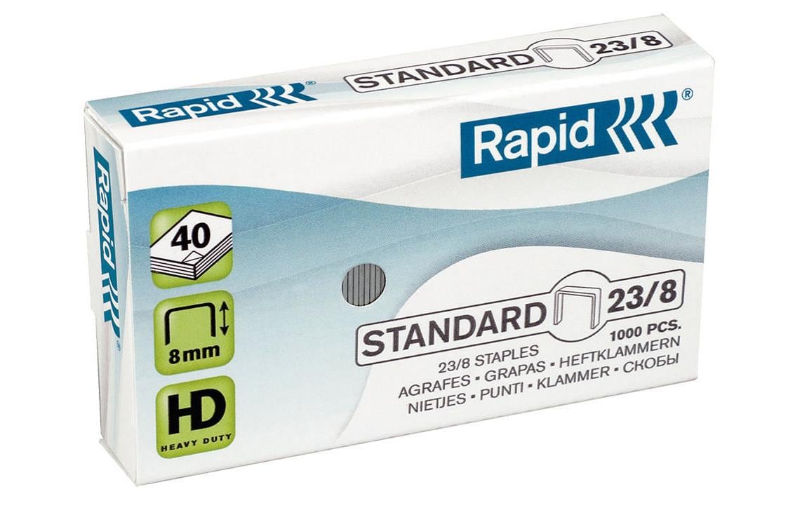 Rapid Heftklammern 23/8, galvanisiert, Inhalt 1000 Stück