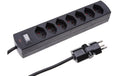 Max Hauri Steckdosenleiste Safety-Line 7xT13, schwarz, mit Reset-Schalter