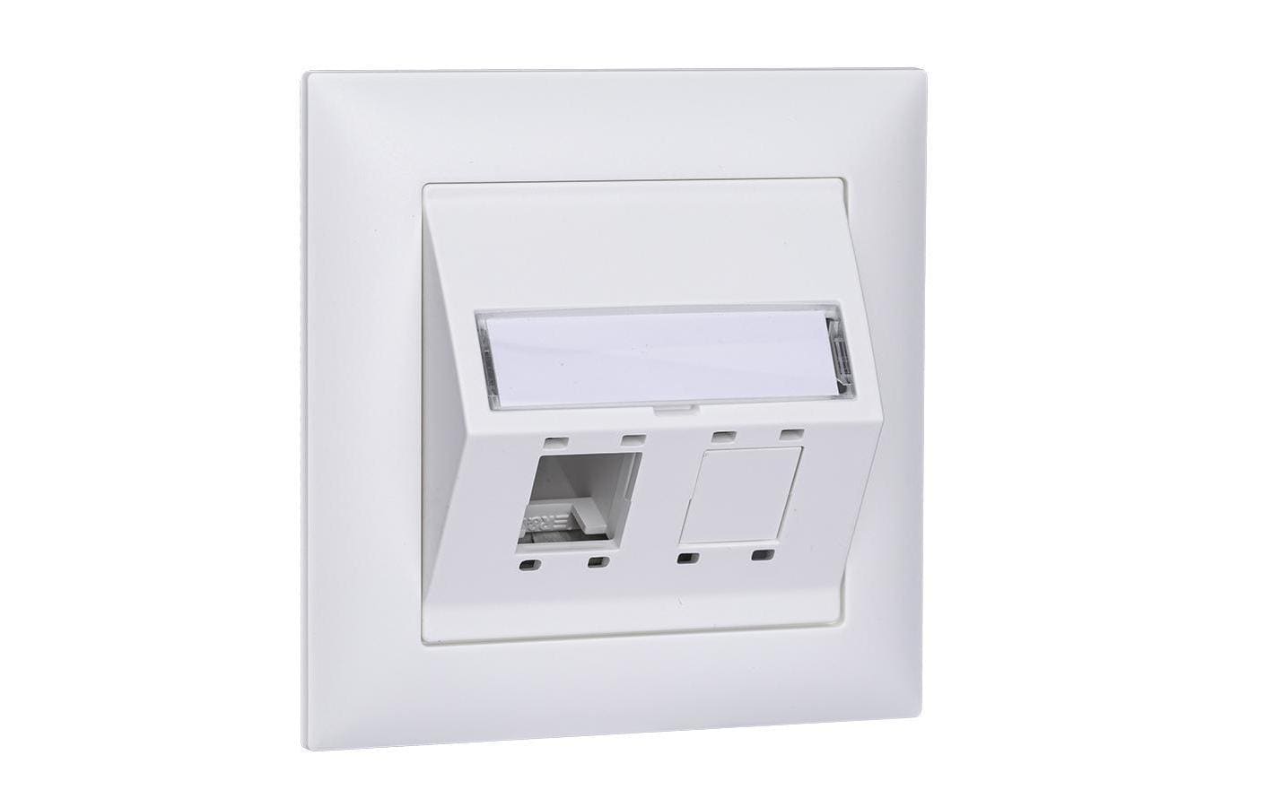 R+M UP DA-Dose EDIZIOdue 88x88 2 Port Cat 5 6 weiss