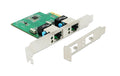 Delock PCI Express 2x RJ45, 1 Gbps Realtek RTL8111H, Low Profile Blende
