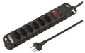 STEFFEN STEBA VARIABL Steckerleiste 6xT13 schwarz, mit Schalter, 5m Kabel