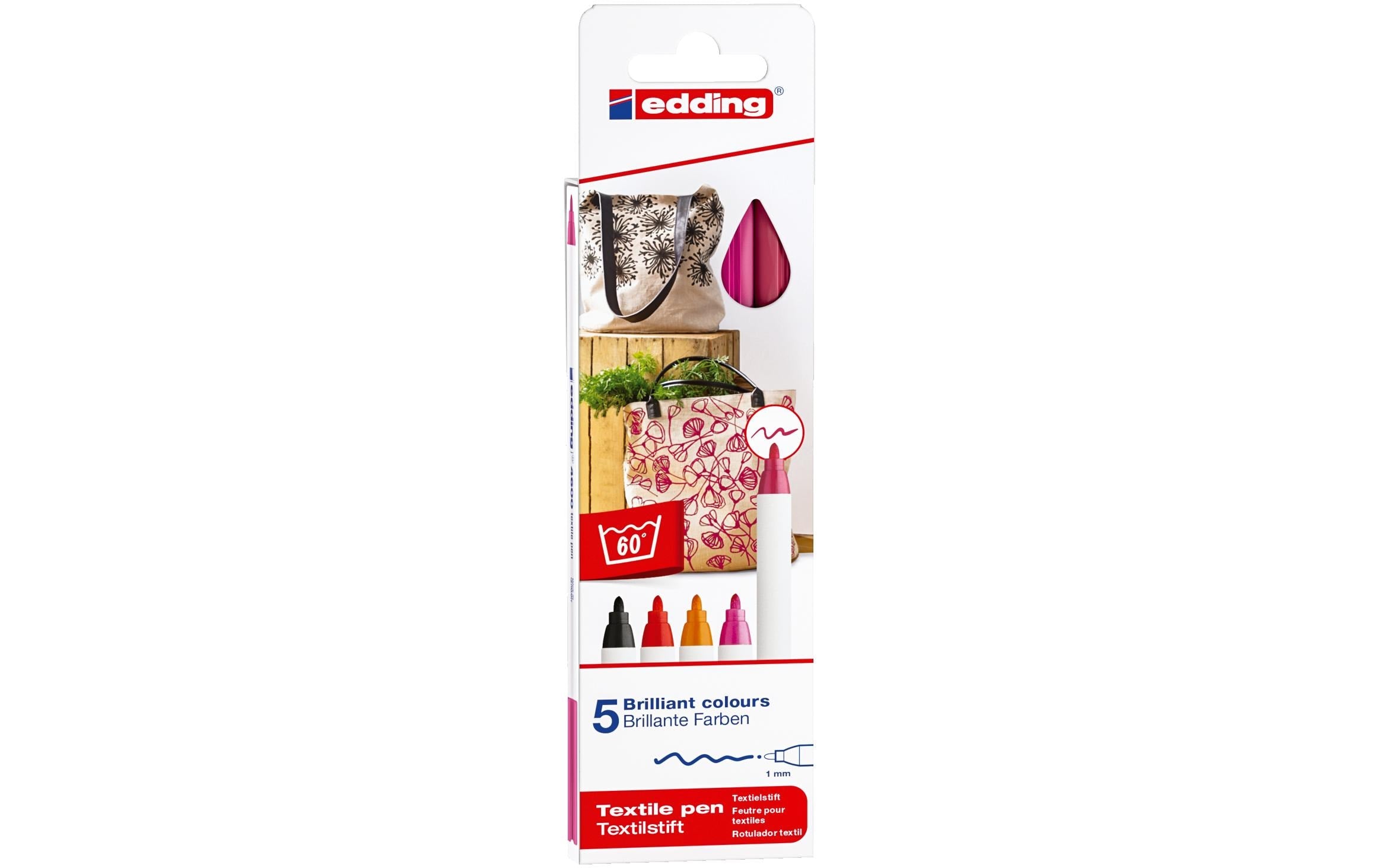Edding Textilstift 4600 E-5 Warm Col assortiert