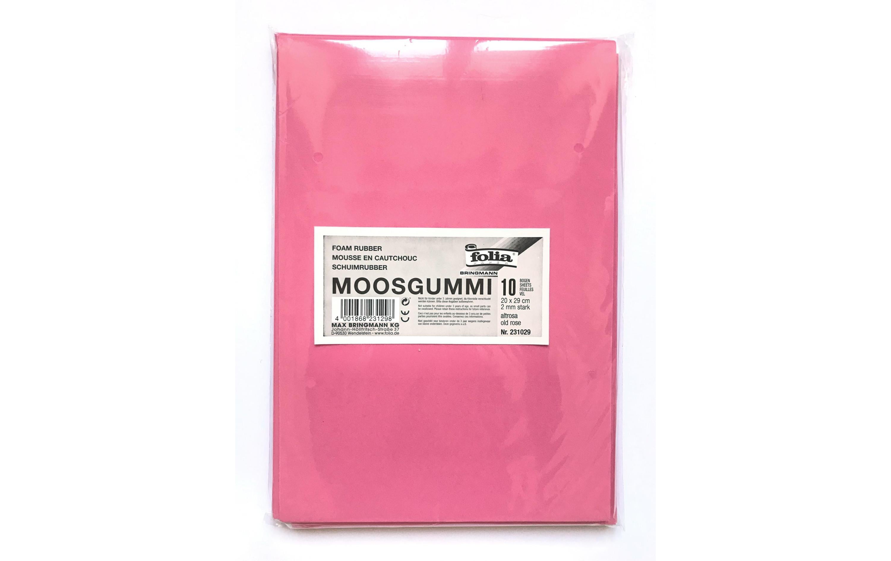 Folia Moosgummi altrosa 10 Bogen à 20x29cm