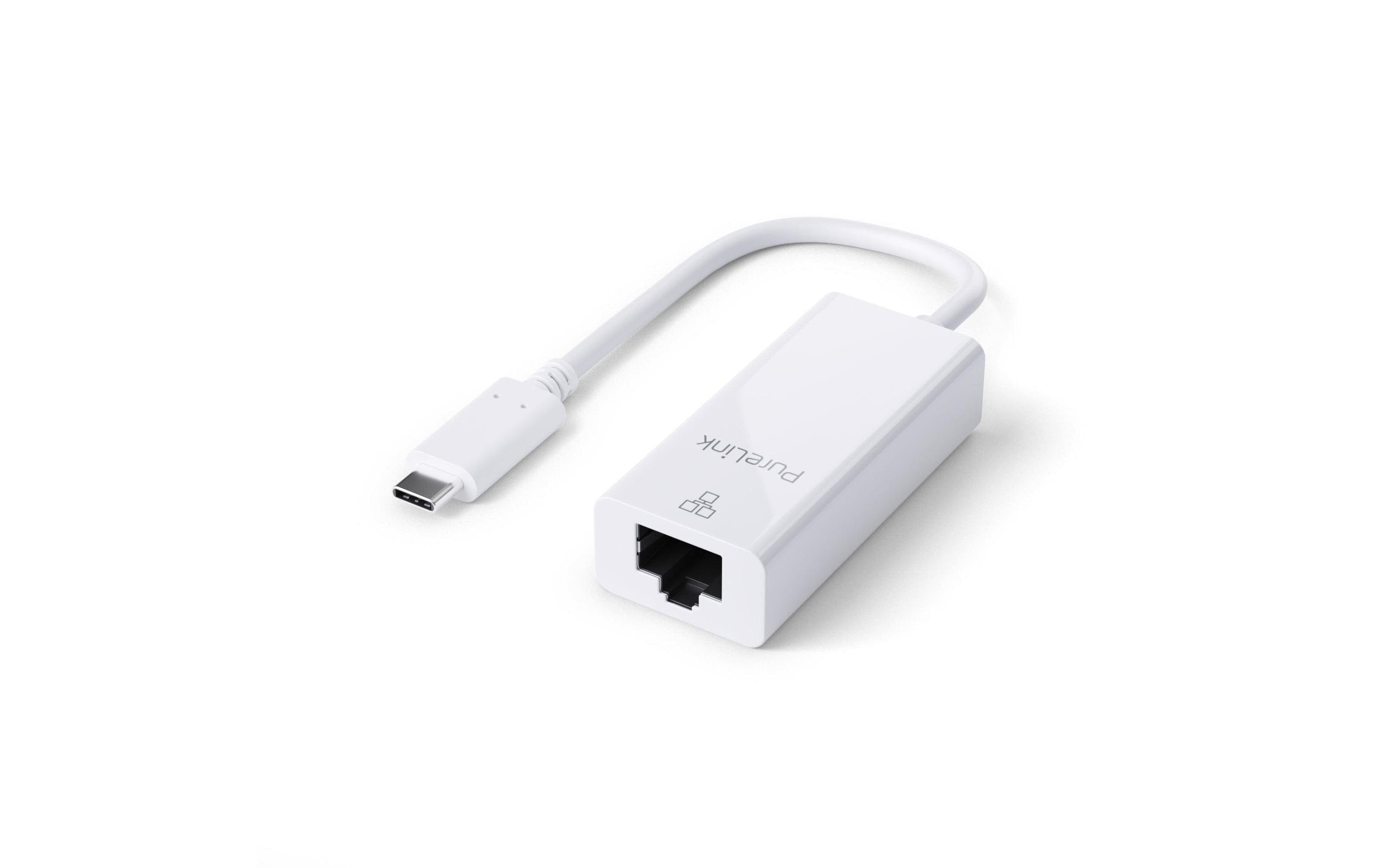 PureLink Premium Netzwerkadapter USB-C USB-C zu RJ45, 10cm, 1Gbps, Weiss