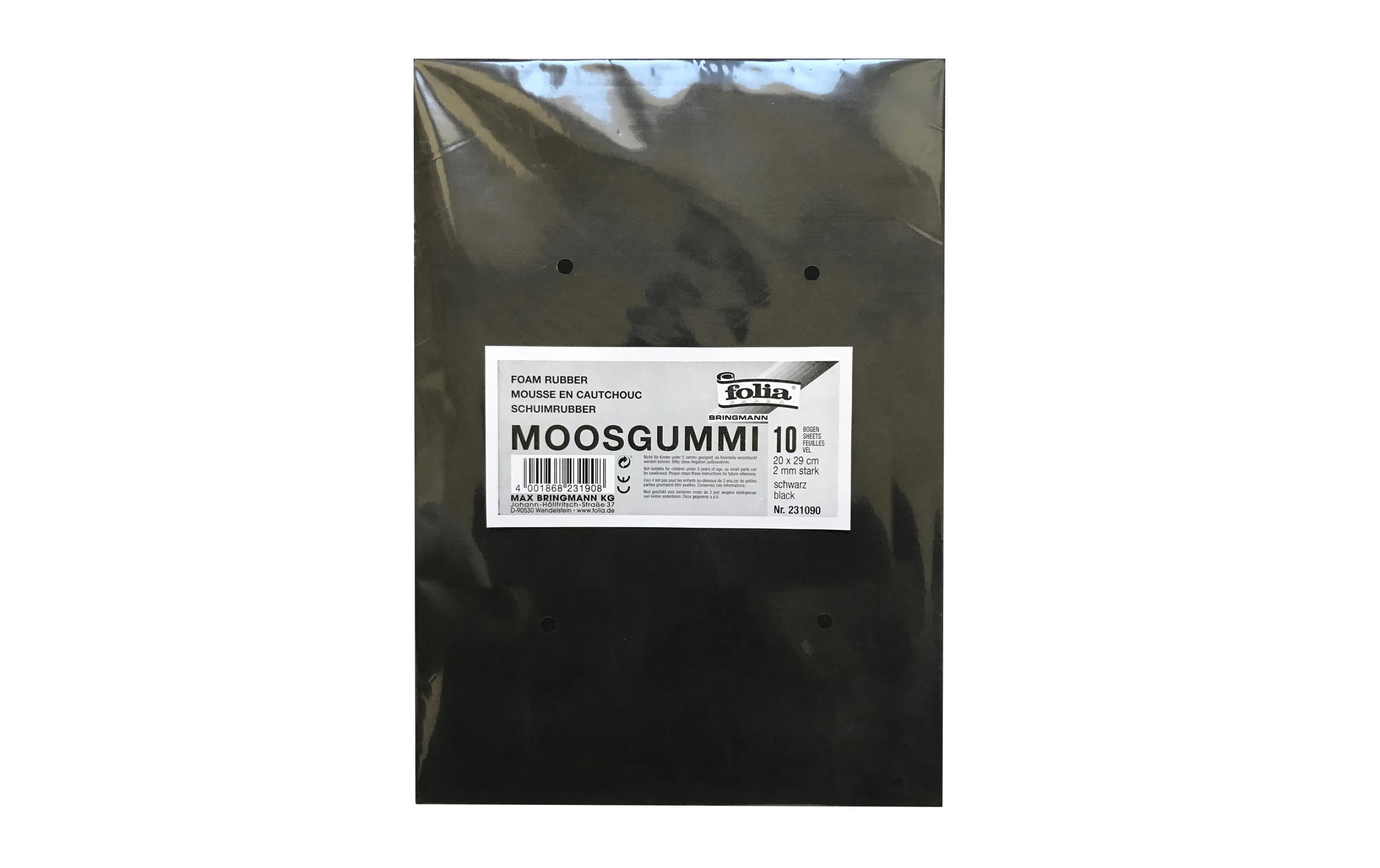 Folia Moosgummi schwarz 10 Bogen à 20x29cm