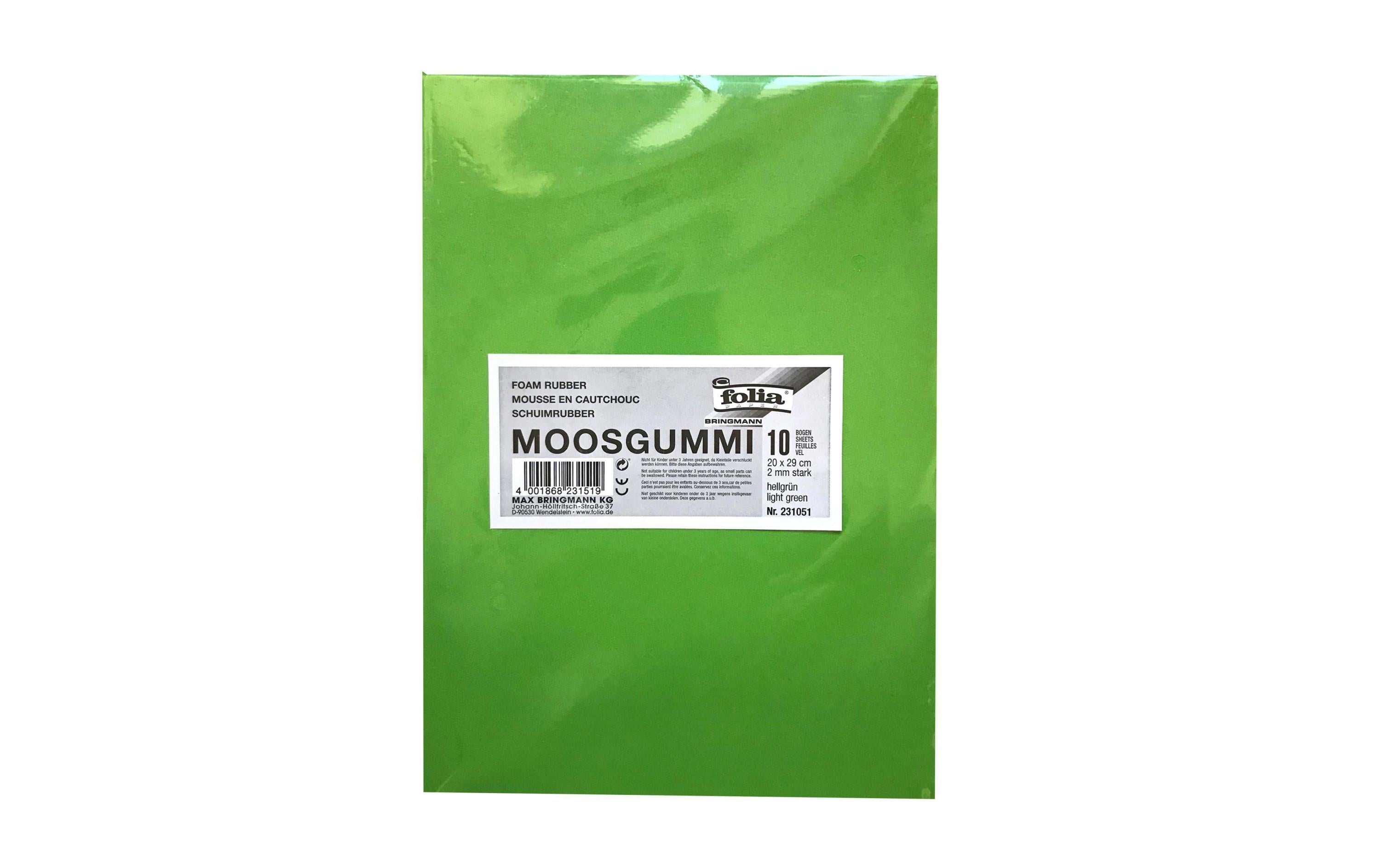 Folia Moosgummi hellgrün 10 Bogen à 20x29cm
