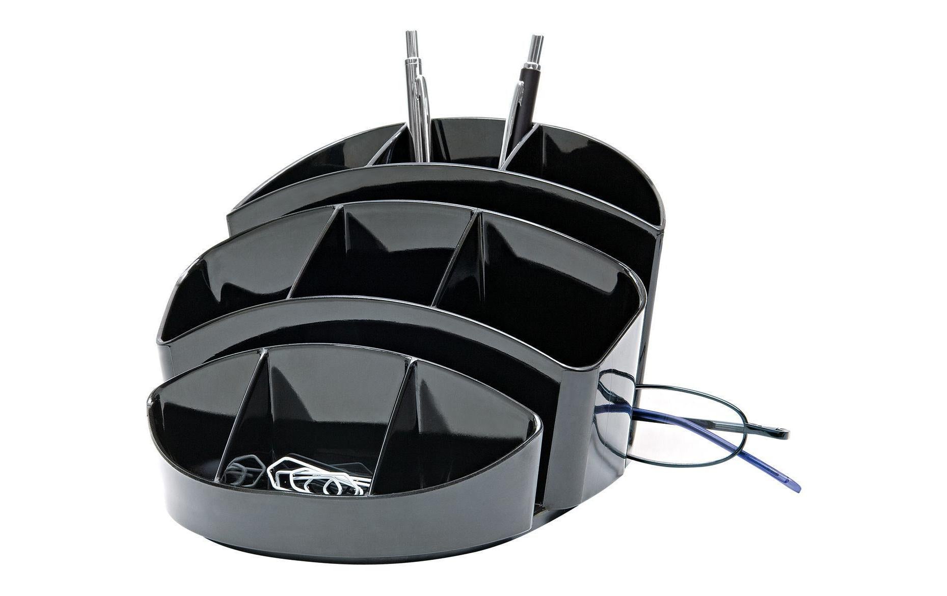 Wedo Butler Rotondo schwarz mit 9 Fächern aus Polystyrol