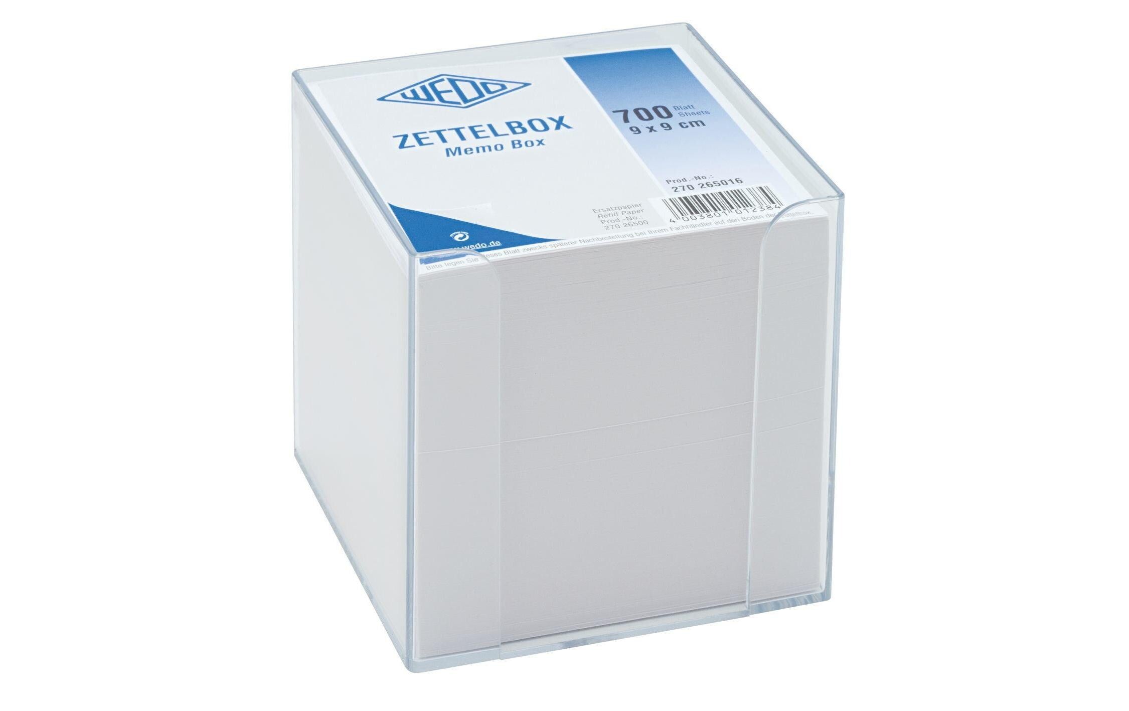 WEDO Zettelbox transparent aus Kunststoff
