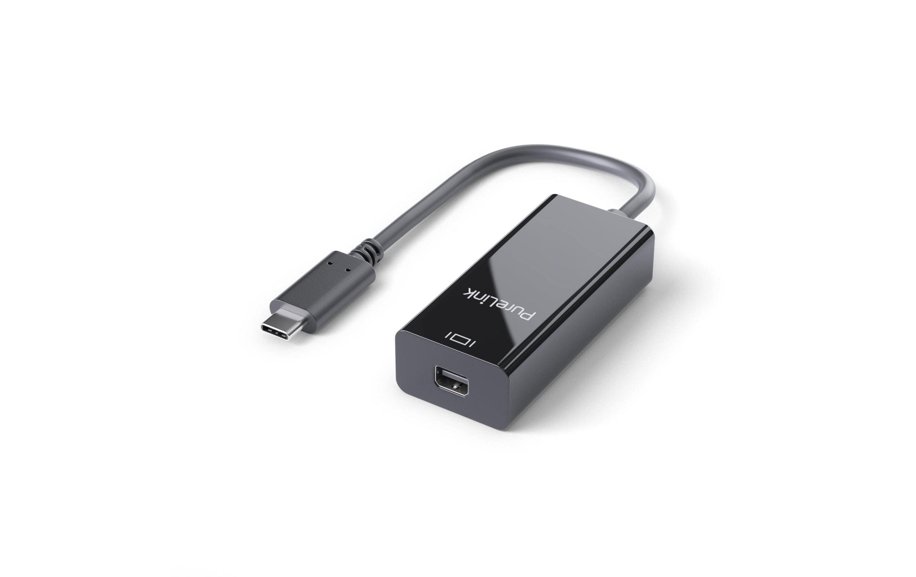 PureLink Premium Adapter USB Typ-C-Mini DP 4K bis 60Hz, Mini Displayport, 10cm,Schwarz