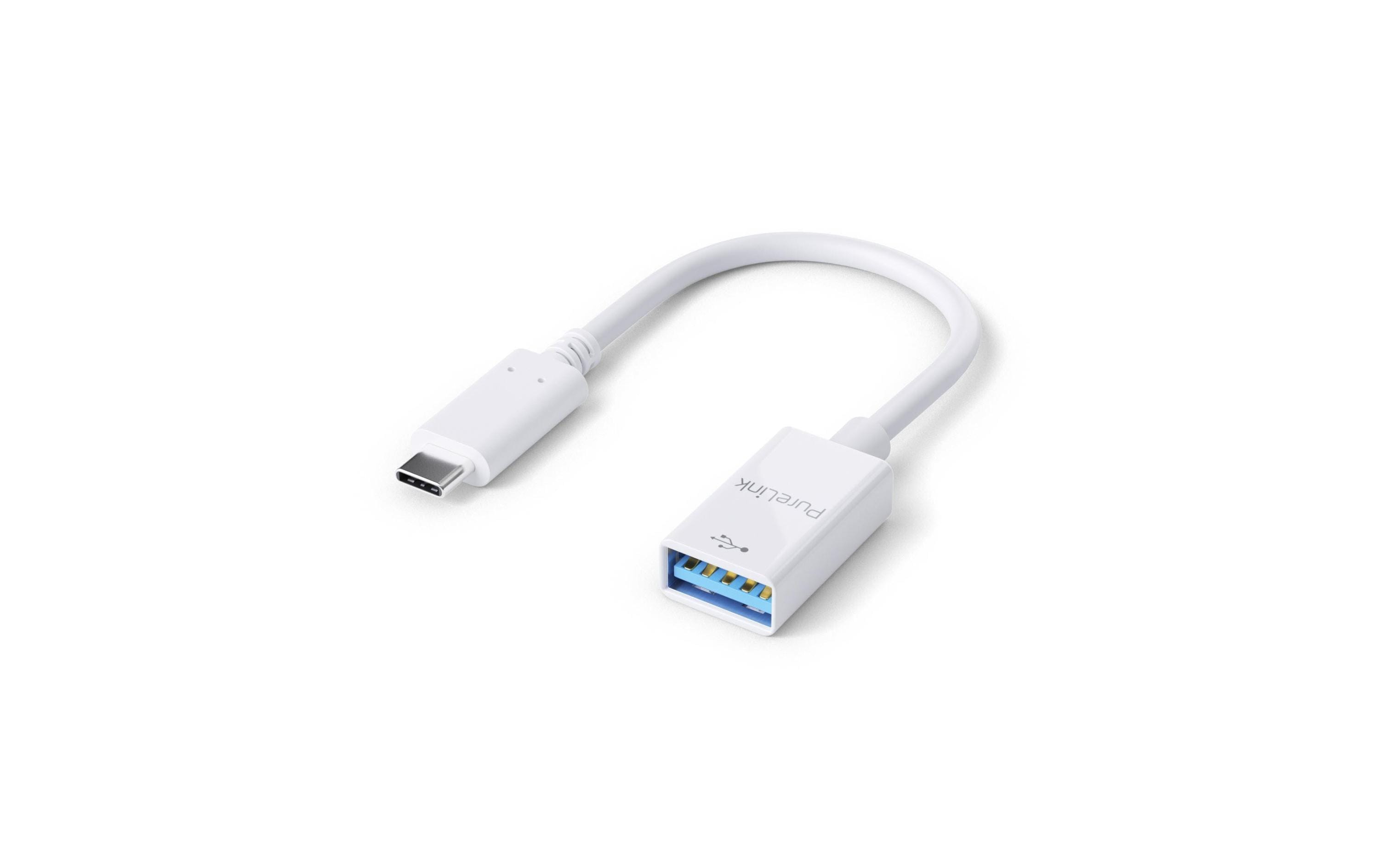 PureLink Premium Adapter USB-C- USB-A 5Gpbs, 60W, 10cm, Weiss