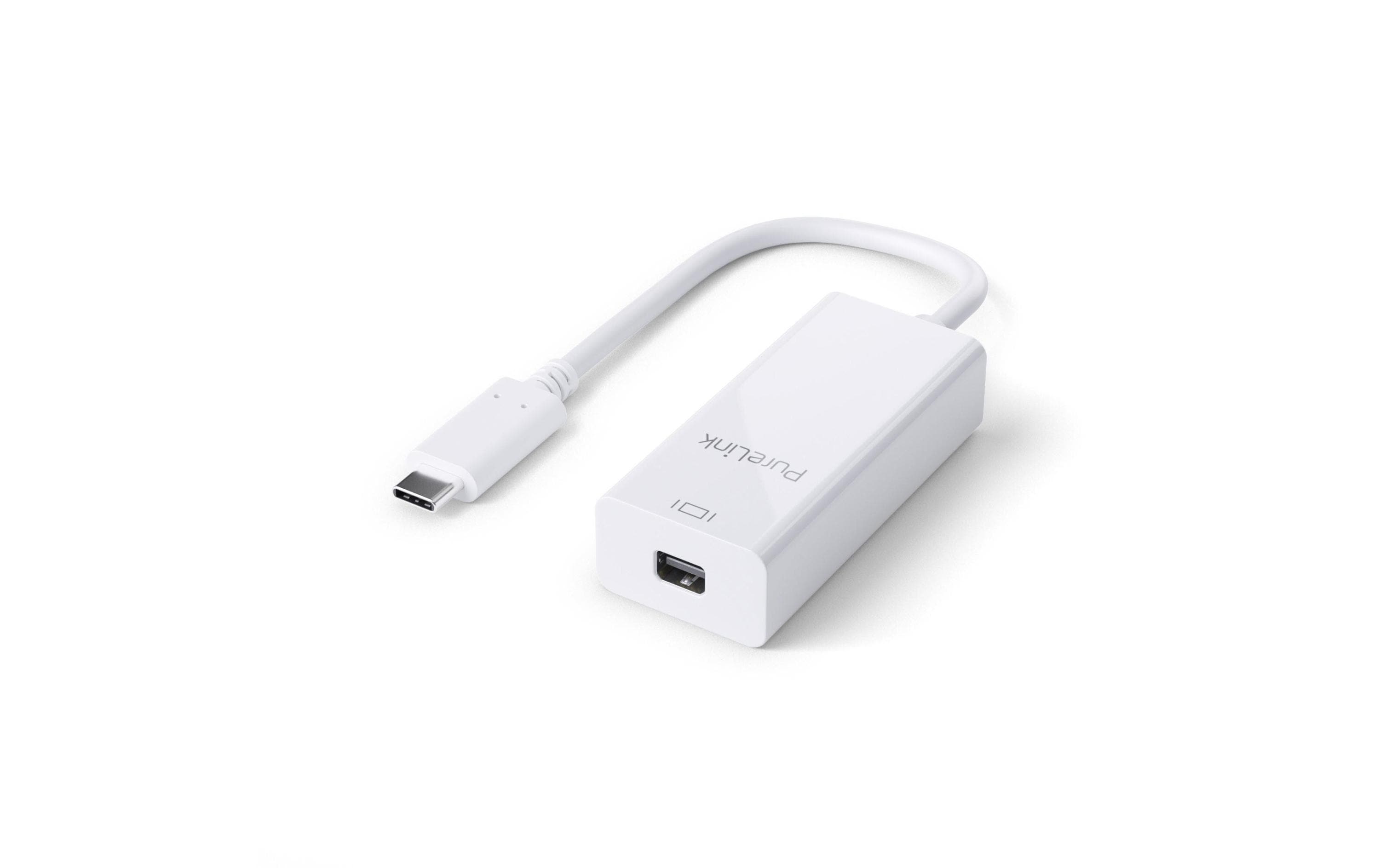 PureLink Premium Adapter USB Typ-C-Mini DP 4K bis 60Hz, Mini Displayport, 10cm, Weiss