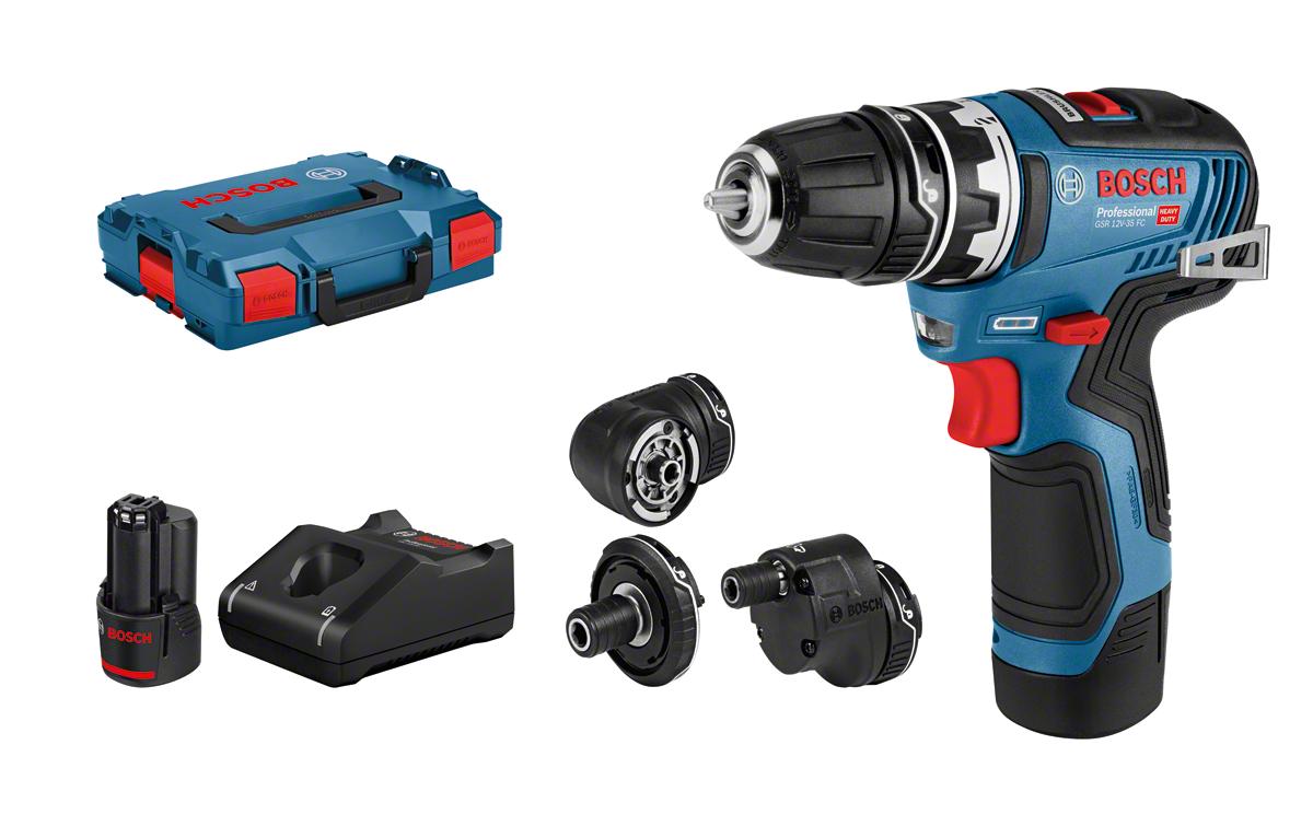 Bosch Professional GSR 12V-35 FC 2x 3.0Ah GAL 12V-40, L-BOXX