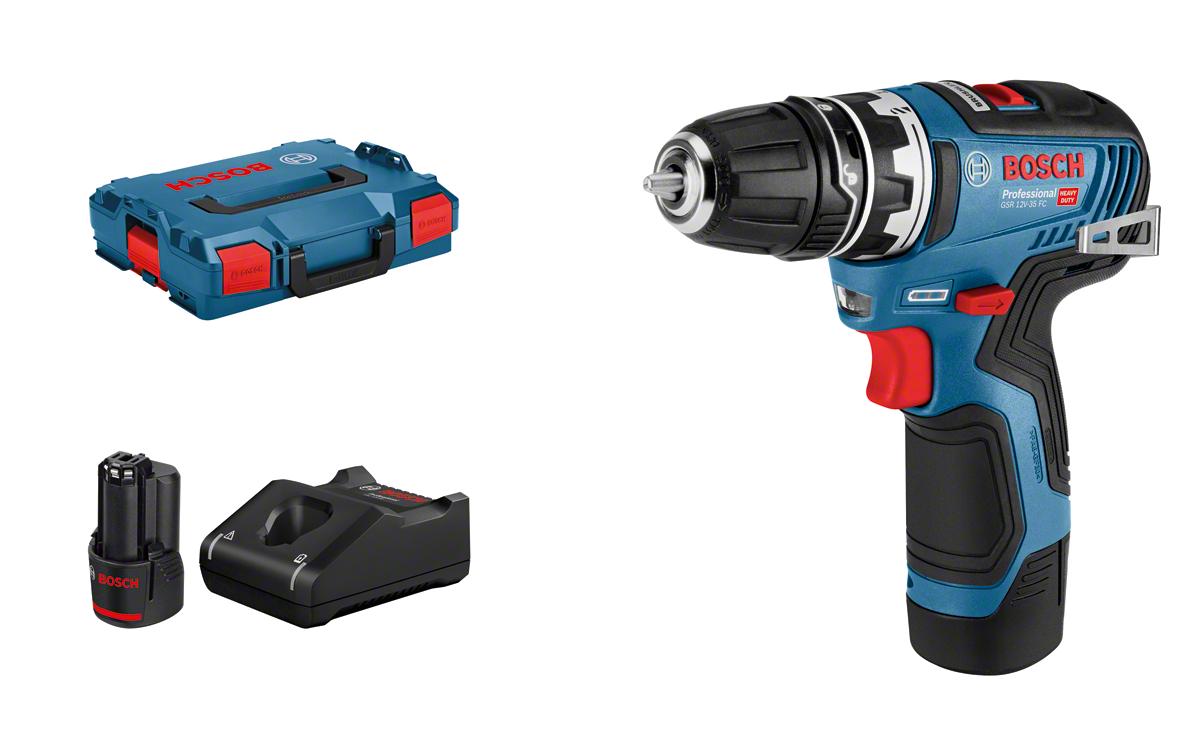 Bosch Professional GSR 12V-35 FC 2x 3.0Ah GAL 12V-40, L-BOXX, GFA 12-B