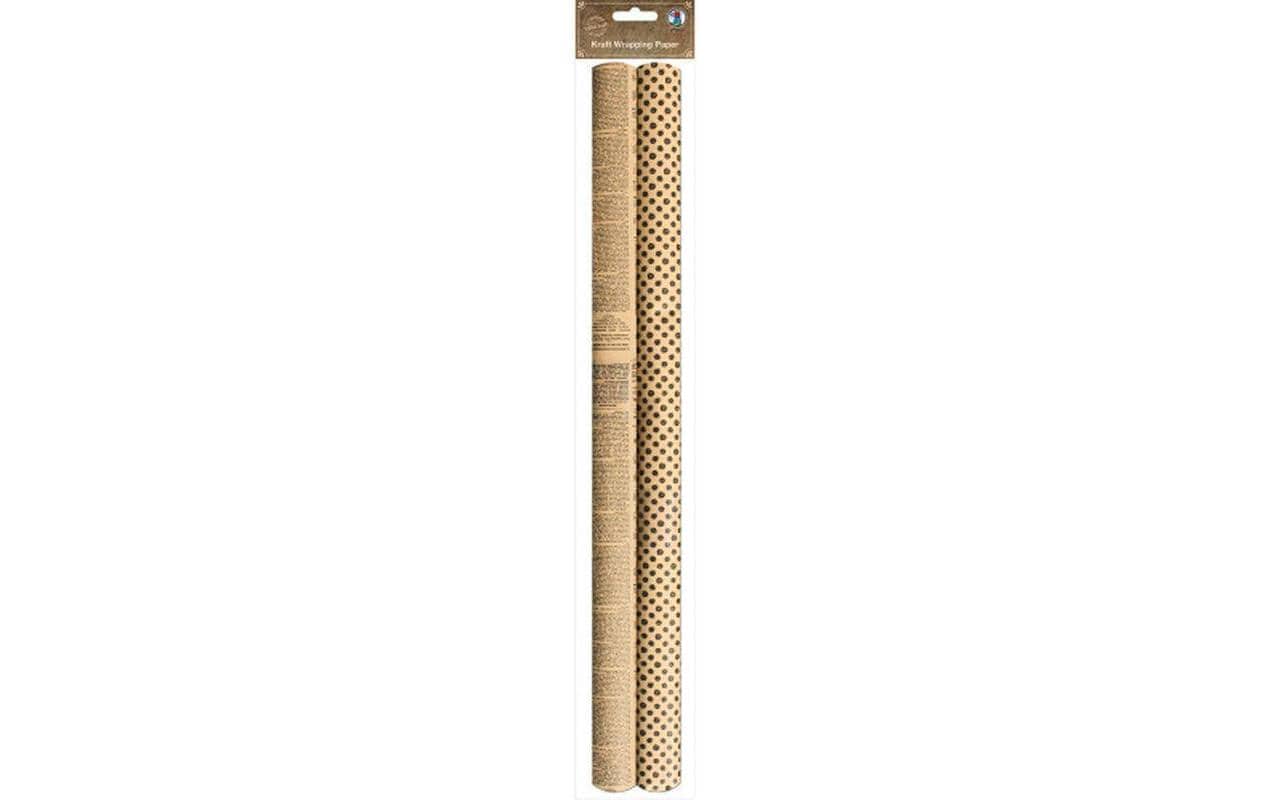 URSUS Geschenkpapier Kraftpapier 2 Bogen à 50 x 70 cm