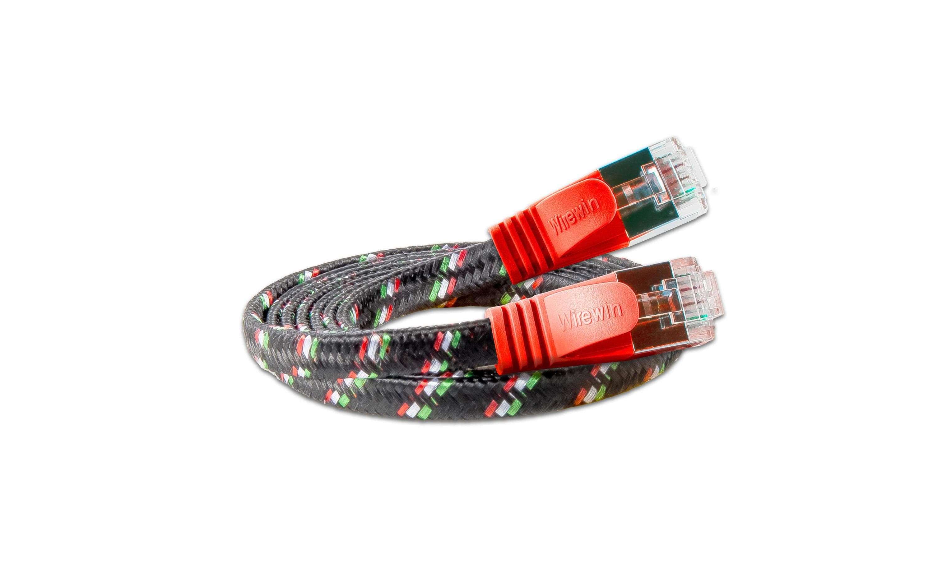 Wirewin Slim Toughkabel: STP, 0.5m, rot Cat.6, AWG36, Klinkenschutz, Nylonmantel