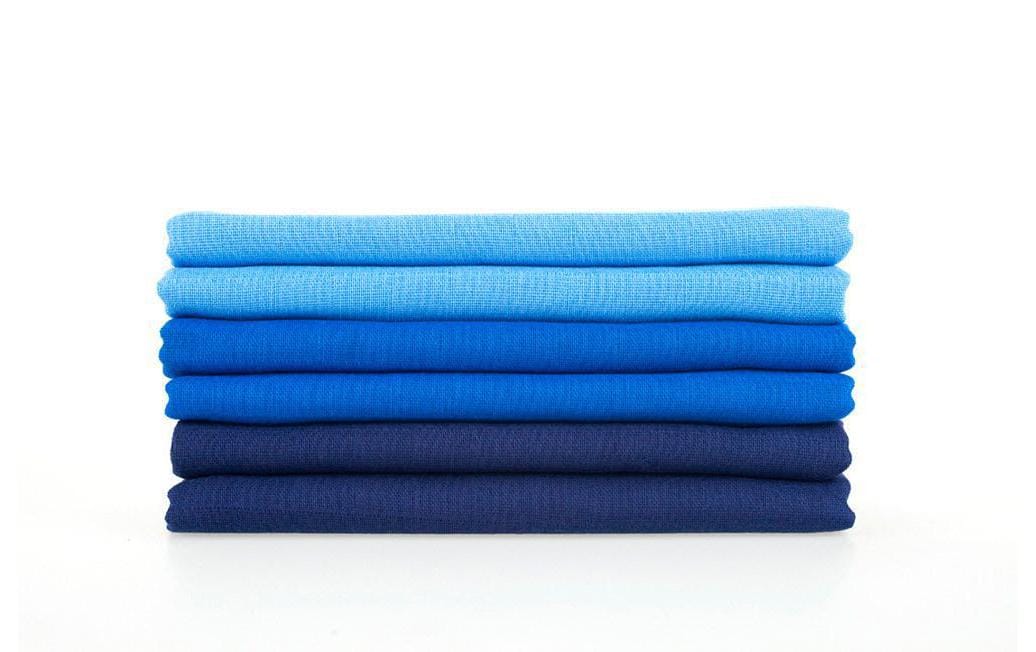 Makian Mulltücher 80x80cm 6er Pack, Blau uni