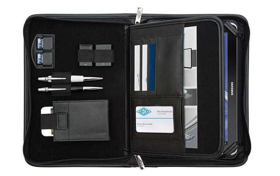 Wedo Elegance Organizer Kunstleder schwarz für Tablet 9.7-10.5" Universal
