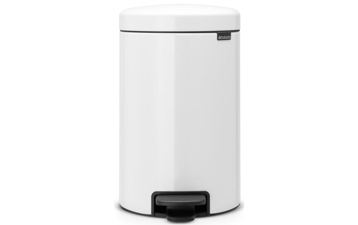 Brabantia NewIcon Treteimer 12 Liter White, Inhalt 12 Liter