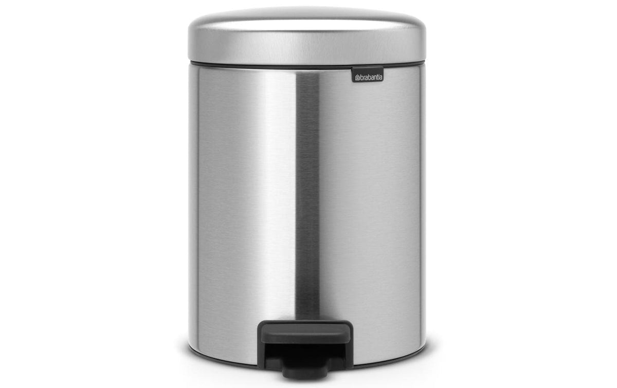 Brabantia NewIcon Treteimer 5 Liter Matt Steel, Inhalt 5 Liter, Fingerprint