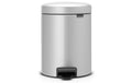 Brabantia NewIcon Treteimer 5 Liter Metallic Grey, Inhalt 5 Liter