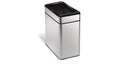 Simplehuman schmaler Abfalleimer 10 Liter offen, gebürsteter Edelstahl