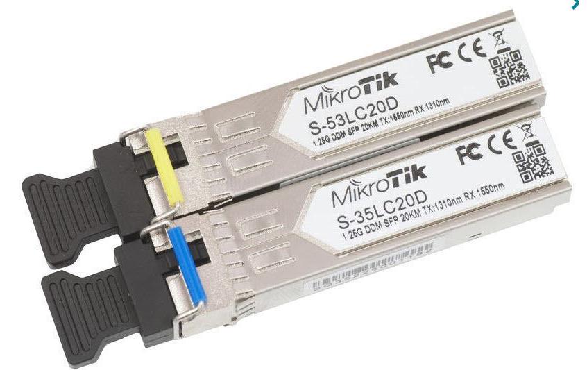 Mikrotik SFP BiDi Modul Paar: S-3553LC20D 1Gbps, Singlemode, Simplex, 20Km