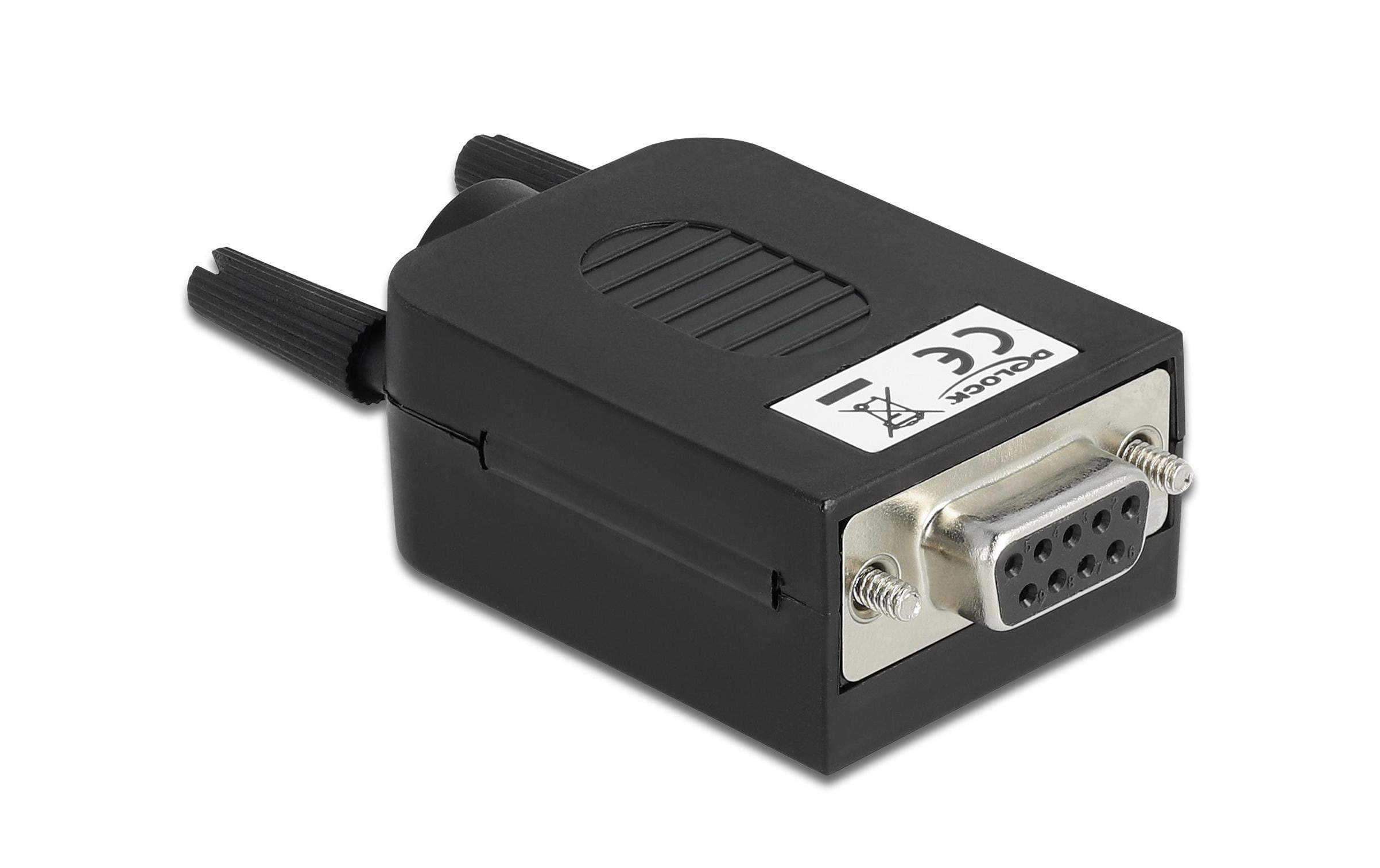 Delock Adapter Sub-D 9Pin/Bu - 10Pin TB 10Pin Terminalblock, Pitch 3.81, Schrauben