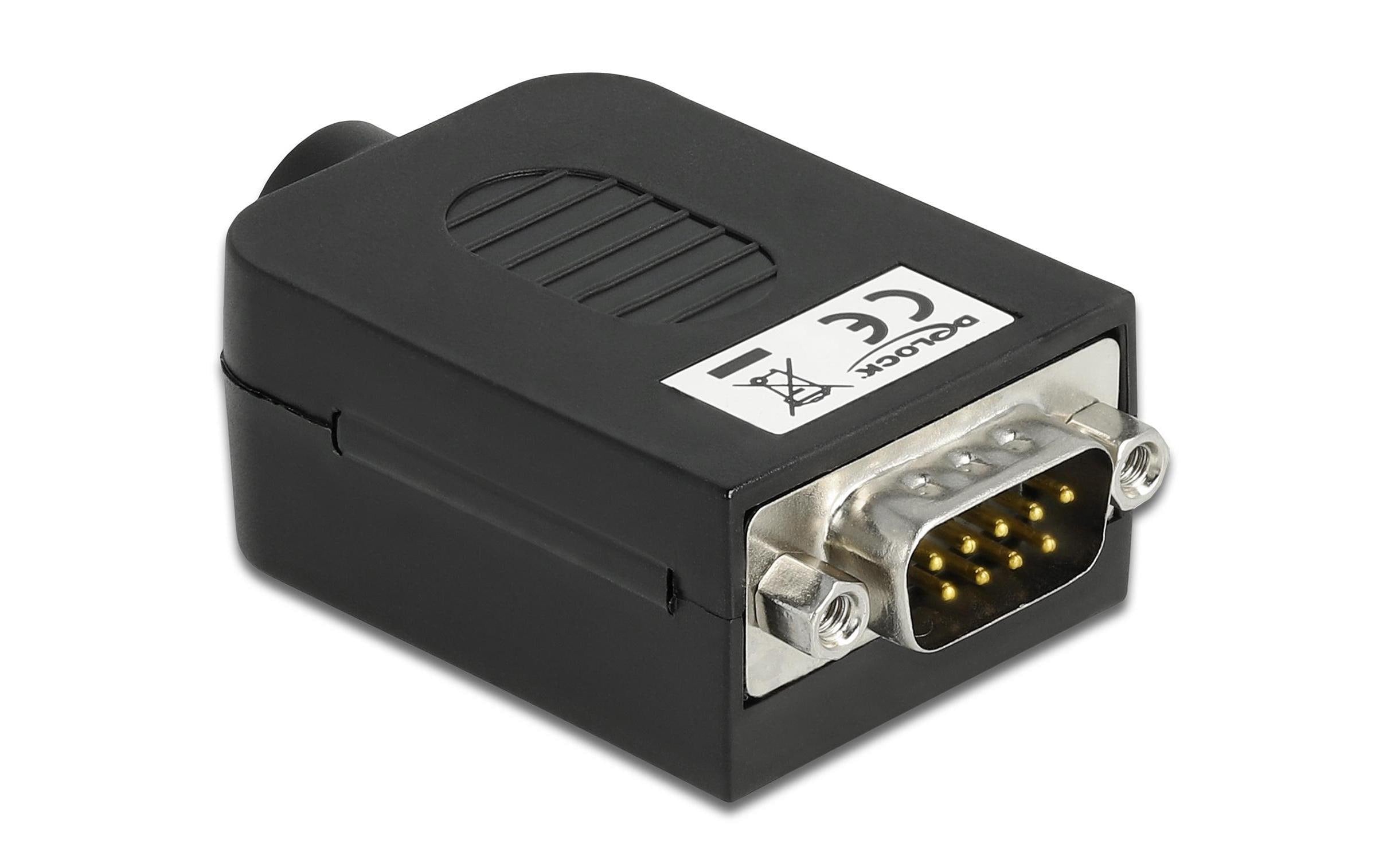 Delock Adapter DB9 9Pin Stecler - 10Pin TB 10Pin Terminalblock, Pitch 3.81, Muttern