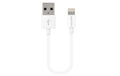 DeleyCON Lightning-USB Kabel 15cm, weiss Apple MFI zertifiziert und lizenziert