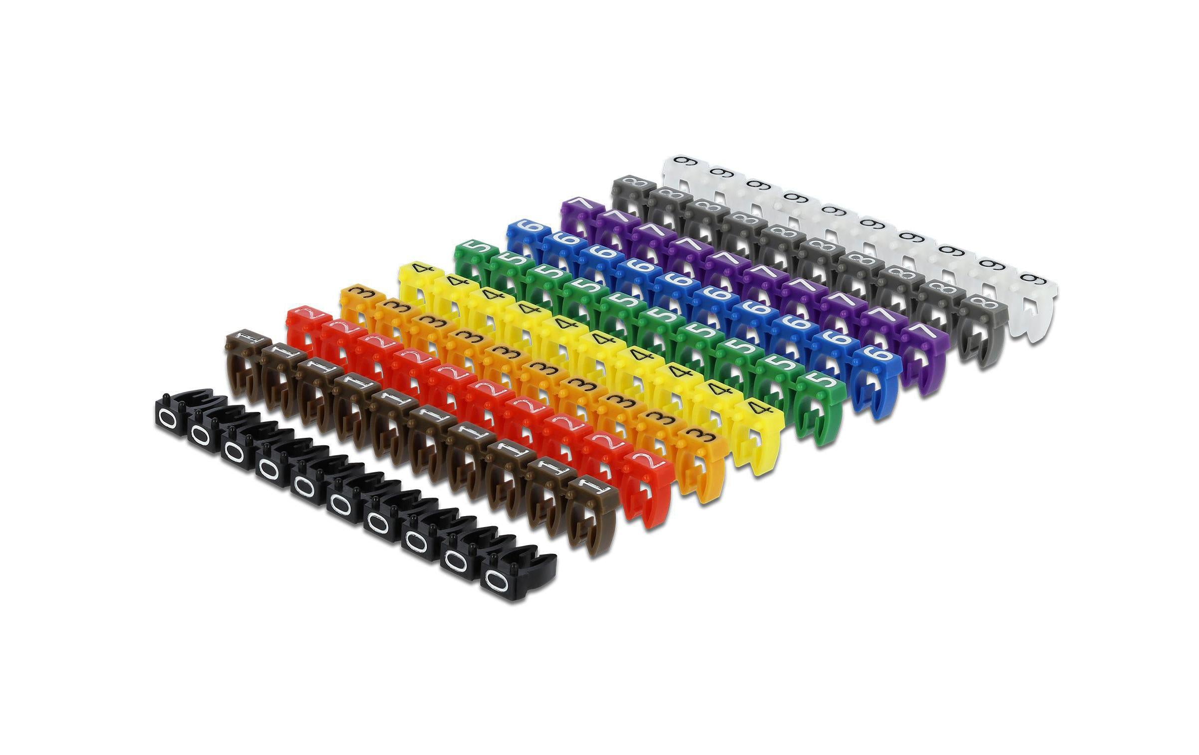 Delock Kabelmarker-Clips 0-9, 100-teilig 10x 10 Kabelmarker-Clips 0-9, farbig