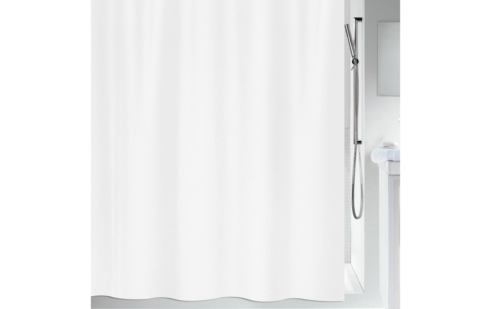 spirella PRIMO-BIOACTIVE Duschvorhang Weiss, Polyester, 180 x 200 cm, waschbar