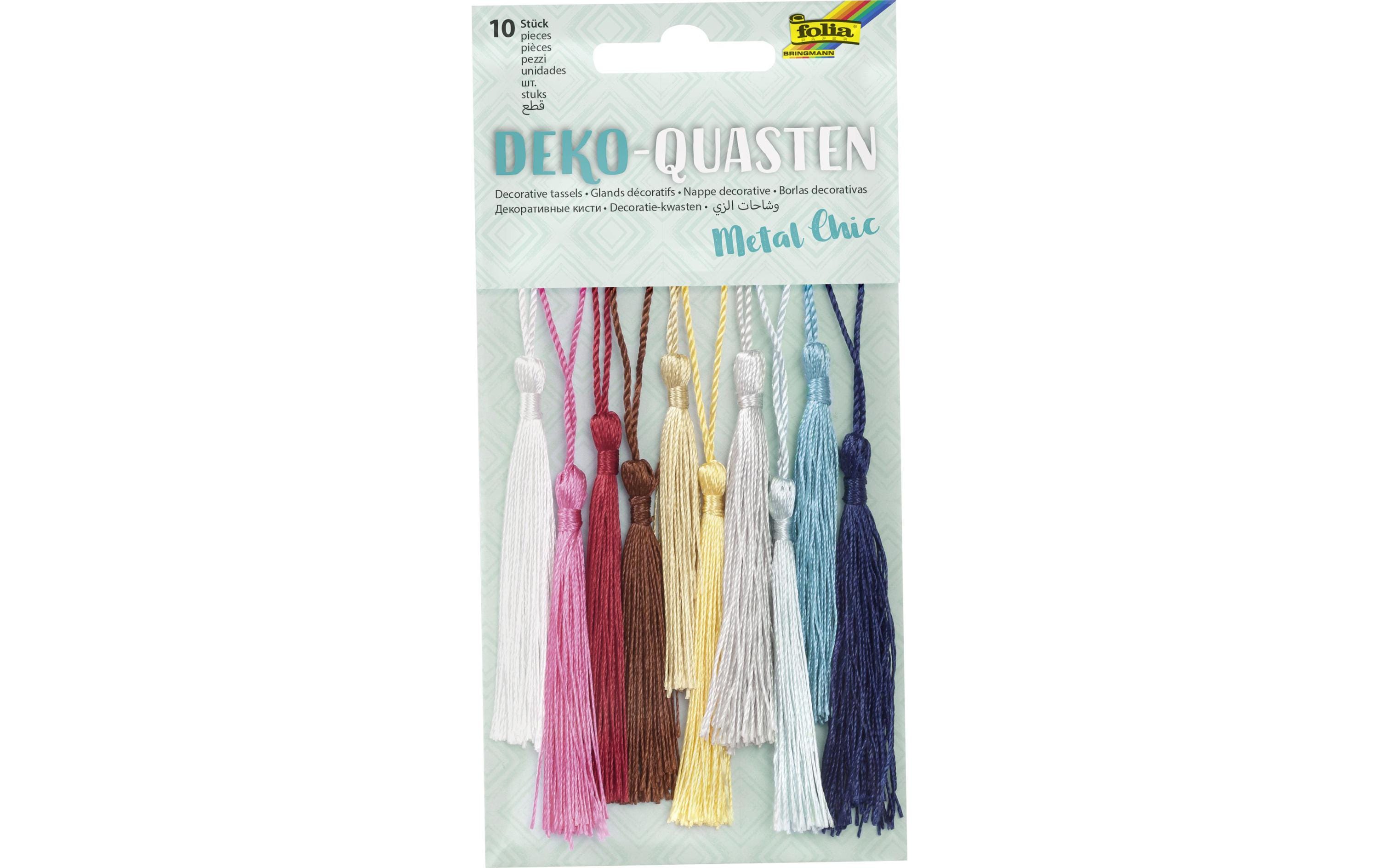 Folia Deko-Quasten Metal chic 10 Stück