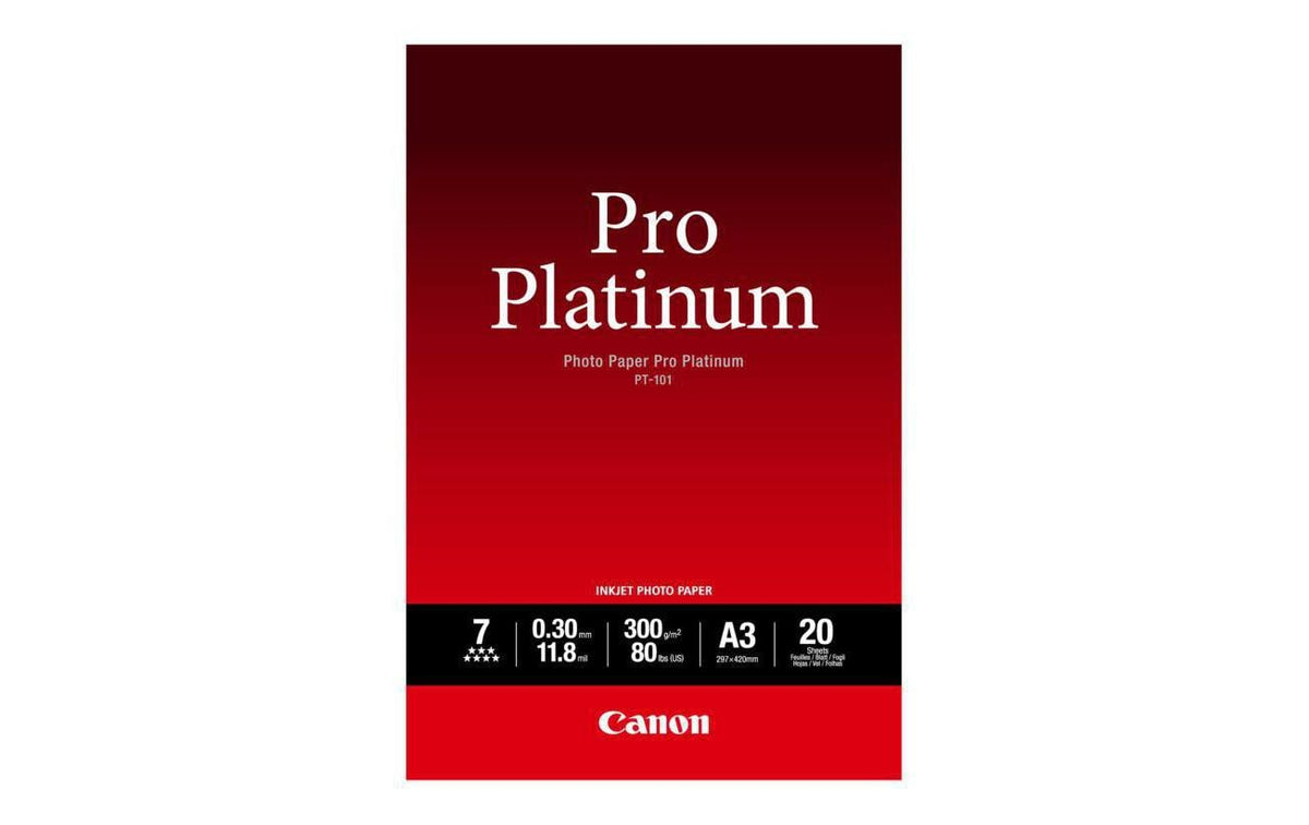 Canon Photo Paper Pro Platinum A3 297 x 420 mm, 300 g/m2, 20 Blatt