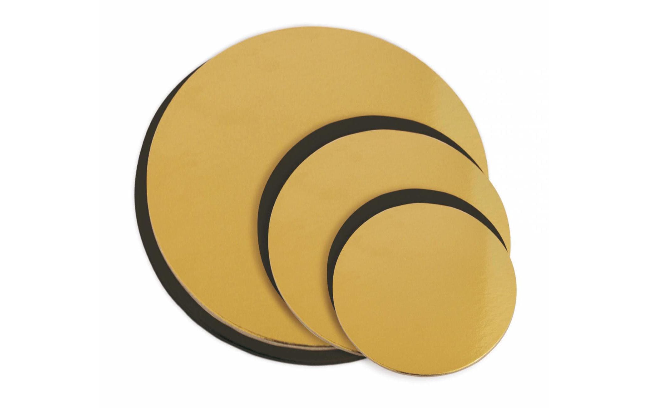 ScrapCooking Untersetzer für Cake rund 6 Stück, gold/schwarz, 14/18/22cm