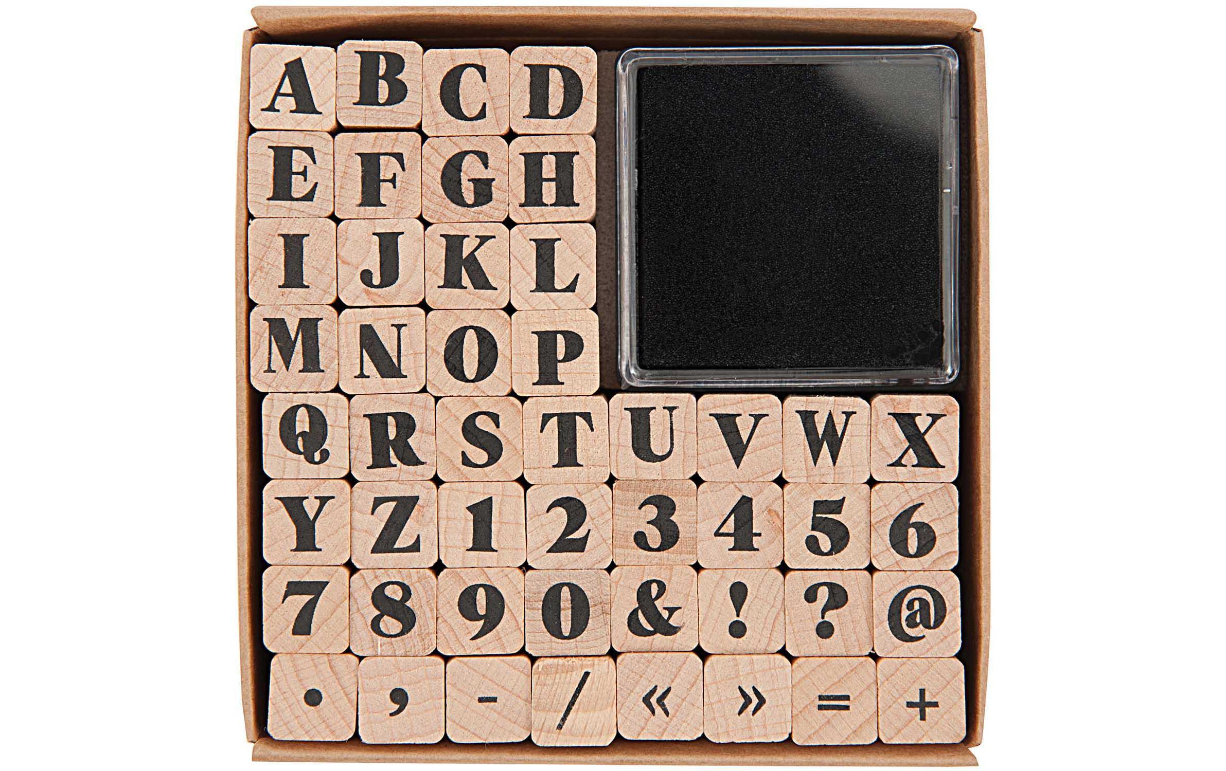 Rico Design Stempel Buchstaben ABC und Zahlen, 1 x 1 cm pro Stempel
