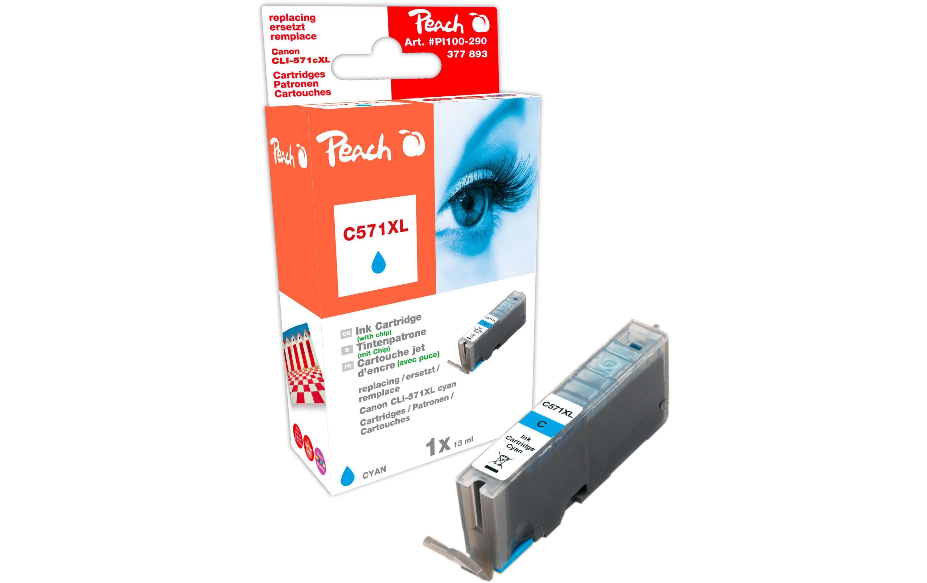 Peach Tinte Canon CLI-571c XL cyan 13ml 985 Seiten