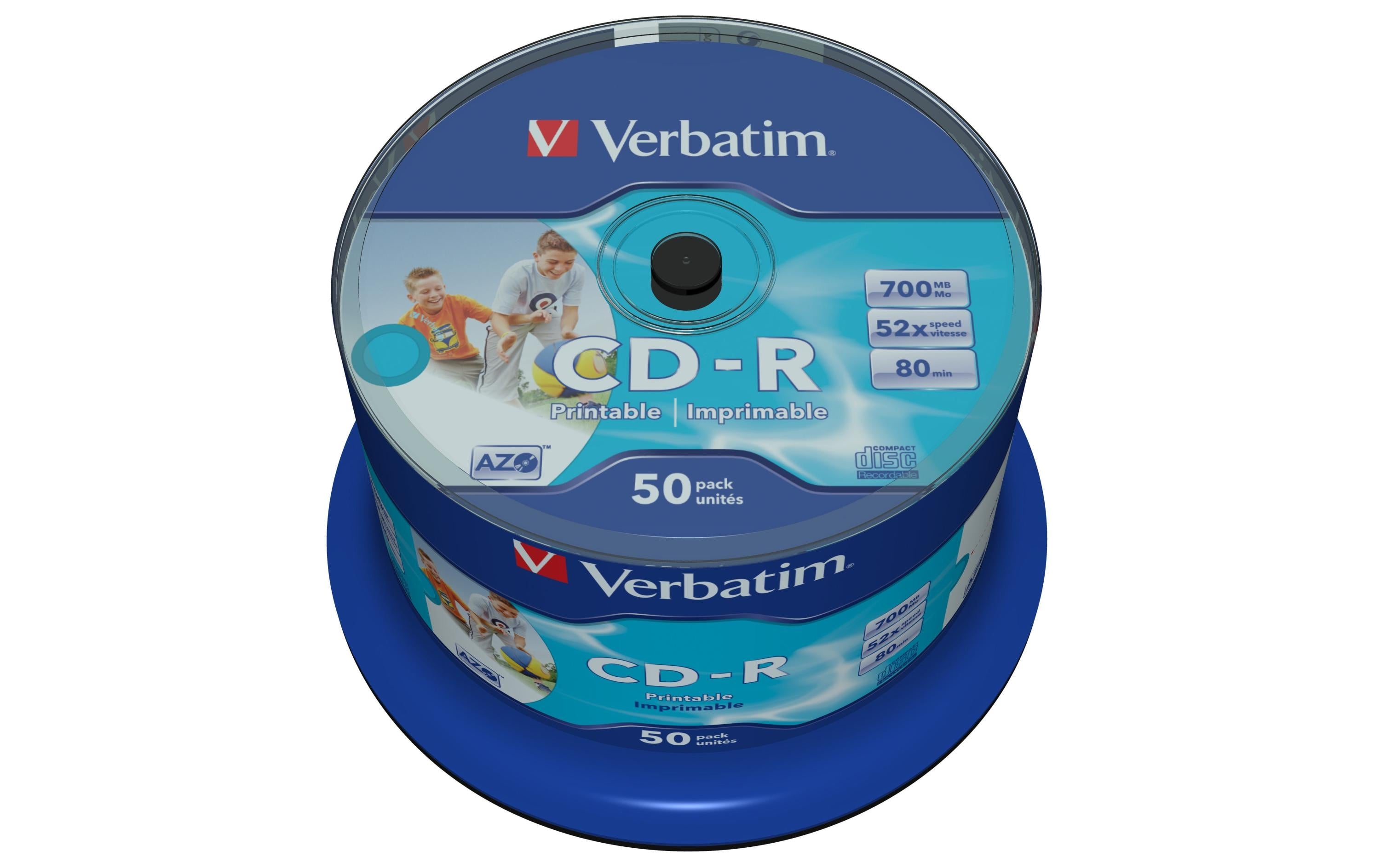 Verbatim CD-R 52x 80Min/700MB 50-Spindel bedruckbar o.Logo