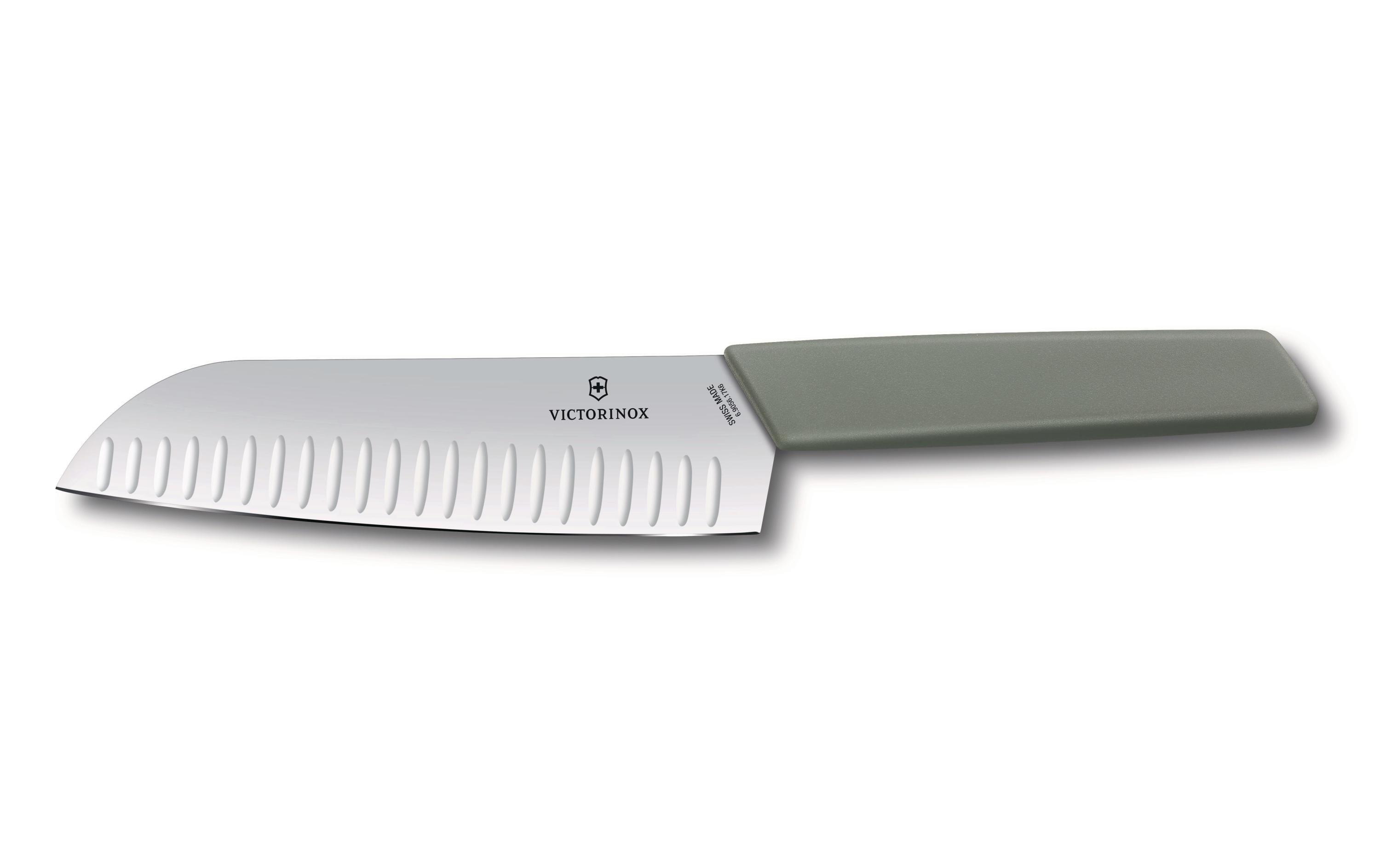 Victorinox Santokumesser Kullenschliff 17 cm, olive-grün